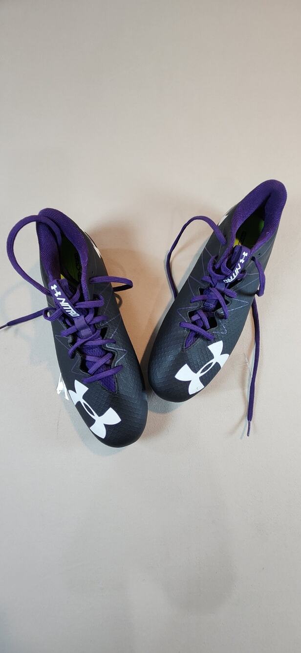 Under Armour Nitro Football Cleats Mens 10 Black Purple 4D Foam Low Top